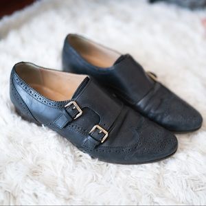 J Crew Double Strap Wingtip Leather Shoe Size 8